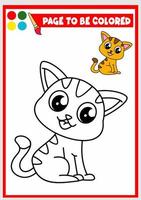 libro para colorear para niños. gato vector