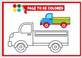 coloring book for kids. truck vector