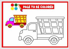 coloring book for kids. truck vector