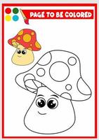 coloring book for kids. mushroom vector