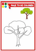 coloring book for kids. tree vector