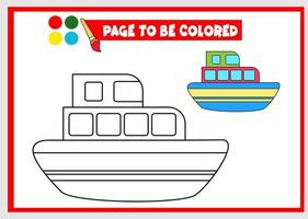 coloring book for kids. ship vector