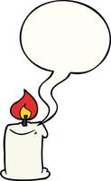 cartoon candle and speech bubble vector