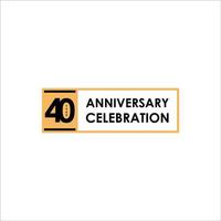 40 Years Anniversary Celebrations Vector Template