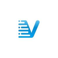 Letter V logo template for technology company vector