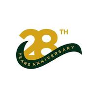 28 Years Anniversary Vector Template