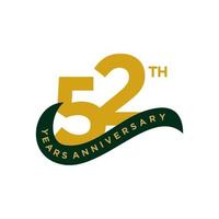 52 Years Anniversary Vector Template