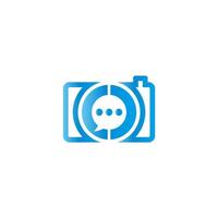 Camera and chat logo vector