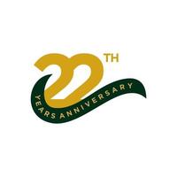 22 Years Anniversary Vector Template