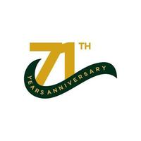 71 Years Anniversary Vector Template