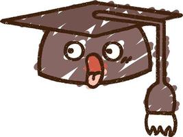 Graduation Cap Chalk Drawing vector