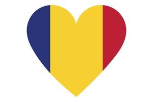 vector de la bandera del corazón de rumania sobre fondo blanco.