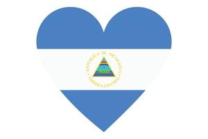 Heart flag vector of Nicaragua on white background.