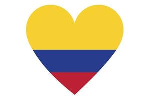 vector de la bandera del corazón de colombia sobre fondo blanco.