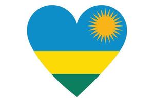 Heart flag vector of Rwanda on white background.