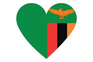 Heart flag vector of Zambia on white background.