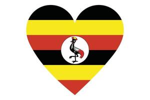 Heart flag vector of Uganda on white background.