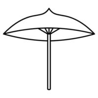 Umbrella. Sketch. Protected from sunburn and rain. Vector illustration. Outline on isolated background. Doodle style. Folding awning.