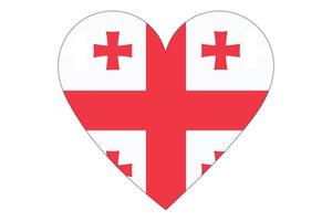 Heart flag vector of Georgia on white background.