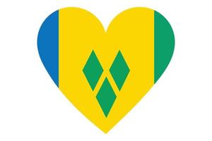 Heart flag vector of Saint Vincent and the Grenadines on white background.