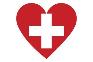 Heart flag vector of Switzerland on white background.