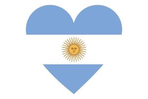 vector de la bandera del corazón de argentina sobre fondo blanco.