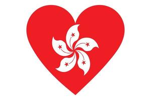 Heart flag vector of Hong Kong on white background.