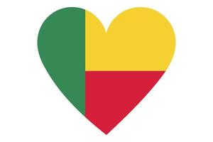 Heart flag vector of Benin on white background.