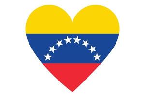 Heart flag vector of Venezuela on white background.