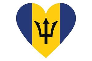 Heart flag vector of Barbados on white background.