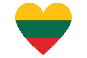 Heart flag vector of Lithuania on white background.