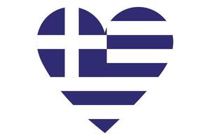 Heart flag vector of Greece on white background.