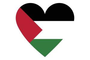 Heart flag vector of State of Palestine on white background.