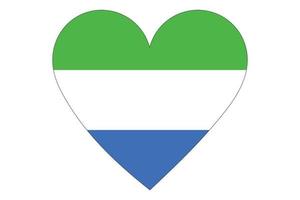 Heart flag vector of Sierra Leone on white background.