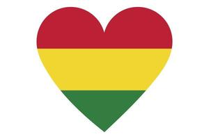 Heart flag vector of Bolivia on white background.