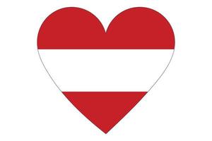 Heart flag vector of Austria on white background.