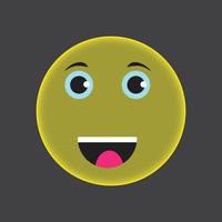 Happy smiley emoji expresión divertida ilustración vectorial vector