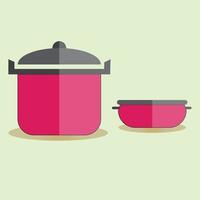 kitchen pot kitchenware for home and restaurant cooking food illustration vector