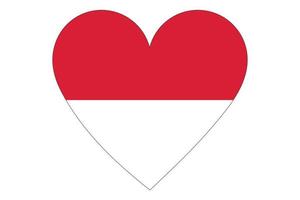 Heart flag vector of Monaco on white background.