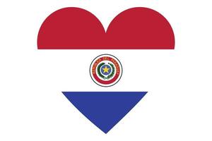 Heart flag vector of Paraguay  on white background.