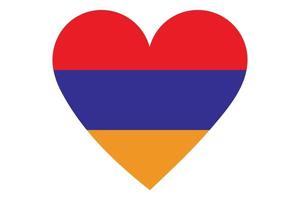 vector de la bandera del corazón de armenia sobre fondo blanco.