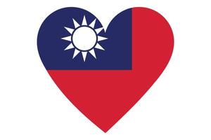 Heart flag vector of Taiwan on white background.