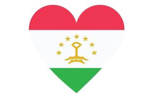 Heart flag vector of Tajikistan on white background.