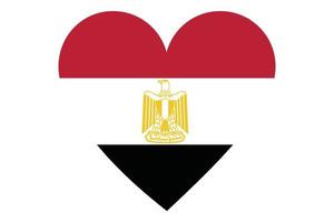 Heart flag vector of Egypt on white background.