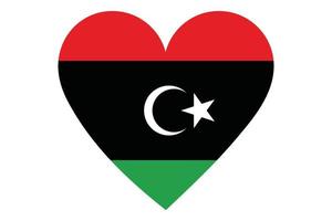 Heart flag vector of Libya on white background.