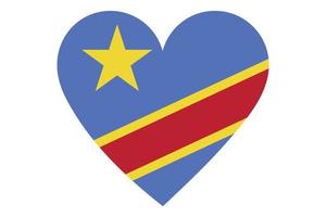 vector de la bandera del corazón de la república del congo sobre fondo blanco.