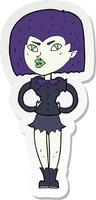 sticker of a cartoon vampire girl vector