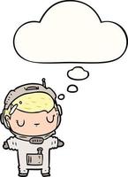 cartoon astronaut and thought bubble vector