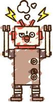 Robot Chalk Drawing vector