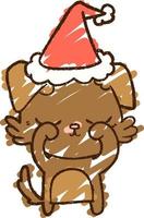 Christmas Dog Chalk Drawing vector